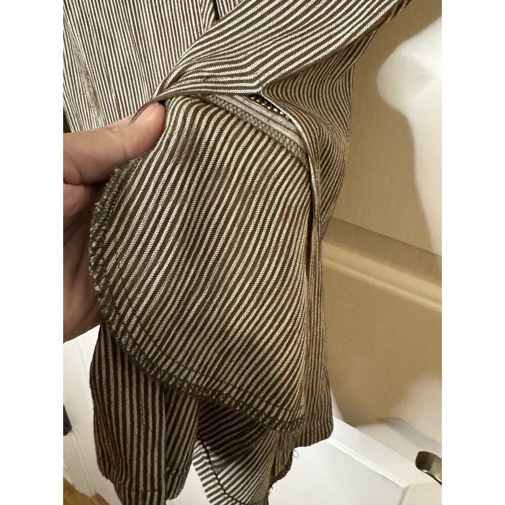 Compagnie Internationale Vintage Euro 90s Pinstripe Waistcoat Vest Brown M - Picture 9 of 10